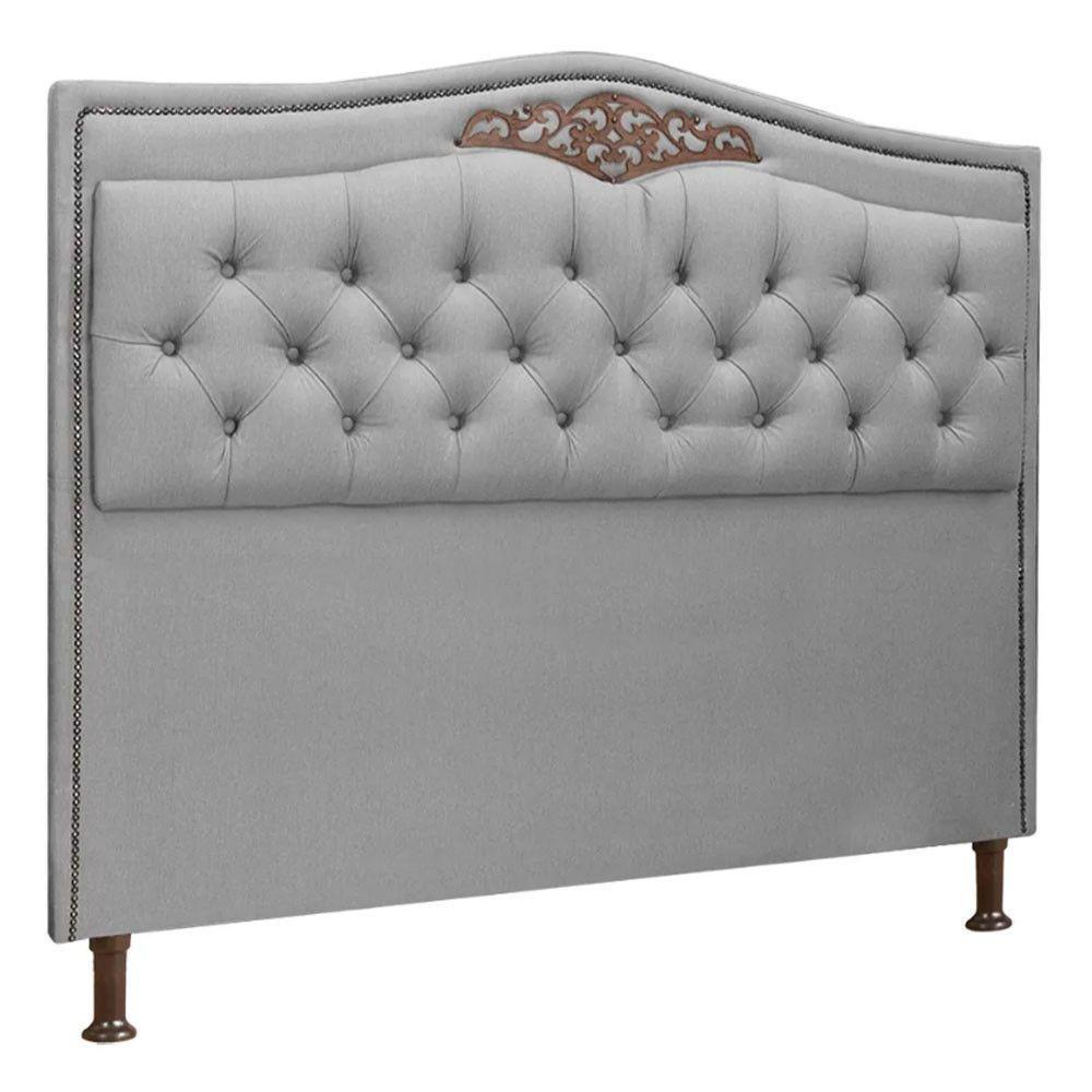 Cabeceira Estofada Holanda 1,60 Queen Linho Speciale Home Grafite - 1