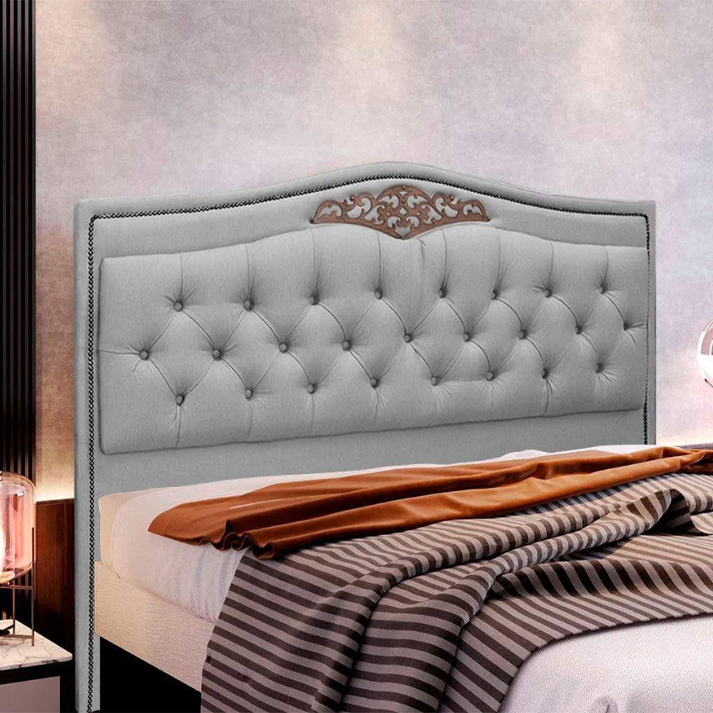 Cabeceira Estofada Holanda 1,60 Queen Linho Speciale Home Grafite - 3