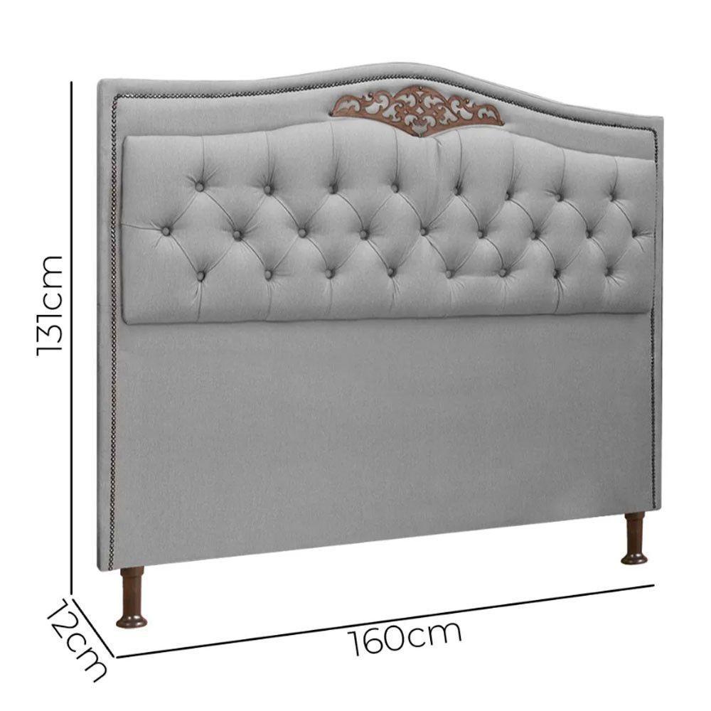 Cabeceira Estofada Holanda 1,60 Queen Linho Speciale Home Grafite - 5