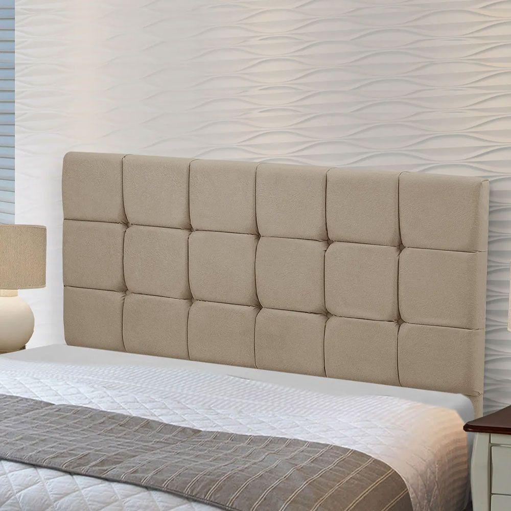 Cabeceira Cama Box Queen 1,60 Estofada Julia Sued Bege Speciale Home Bege - 3
