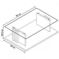 Mesa De Centro Para Sala Frizz C- Tampo De Vidro Calacata - 2