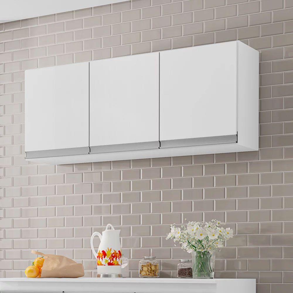 Armário Aéreo 3 Portas 120cm Debora Branco Fosco - Pallazio - 2