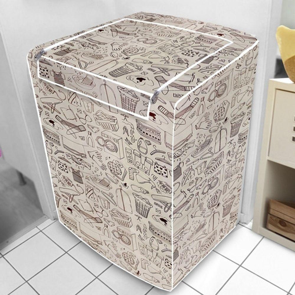 Capa De Maquina De Lavar Abertura Superior Bege Desenho M - 2