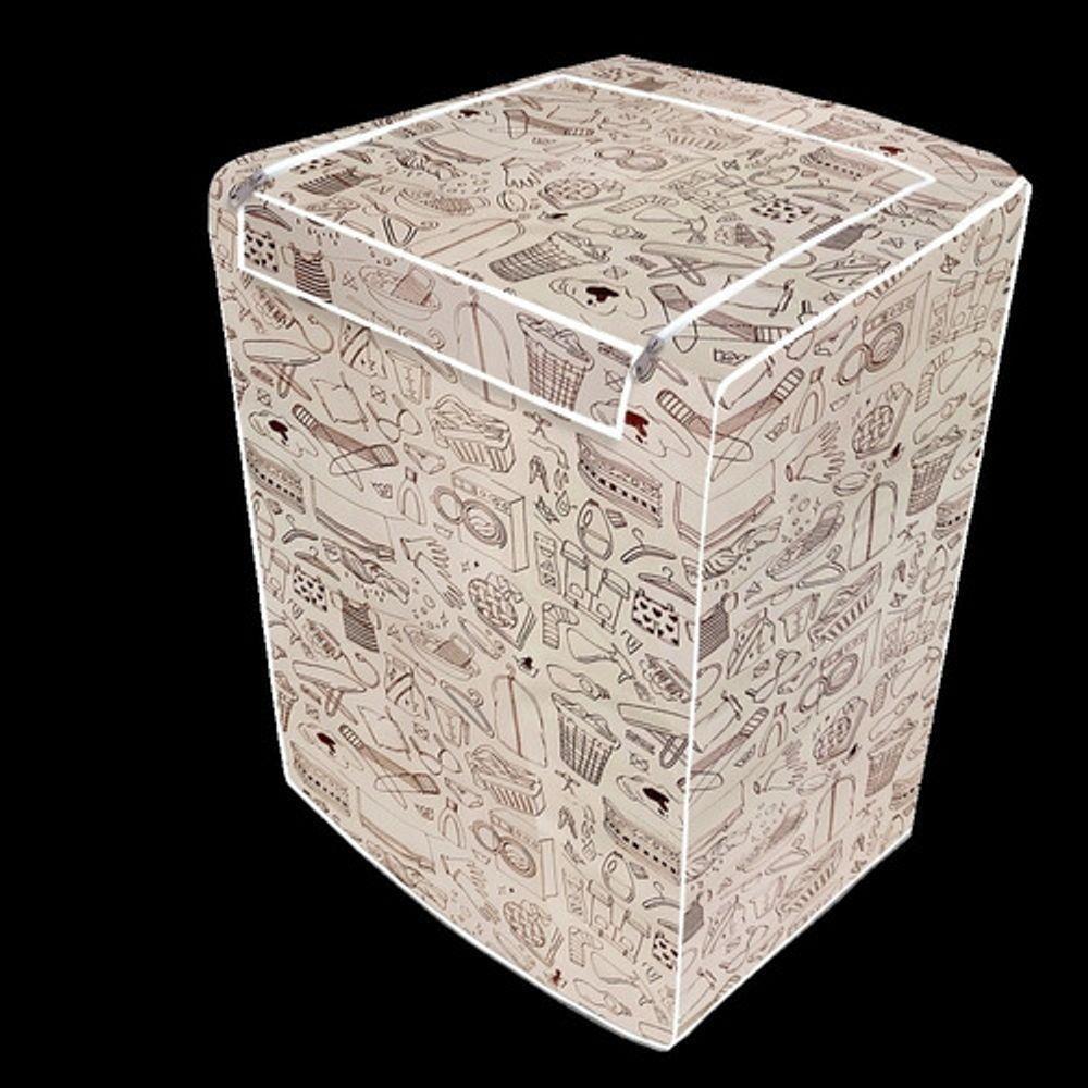 Capa De Maquina De Lavar Abertura Superior Bege Desenho M - 3