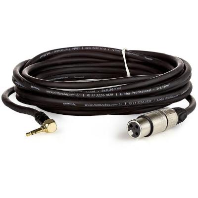 Cabo Profissional Xlr Fêmea Para P2 90 Graus Estereo - 4 Metros