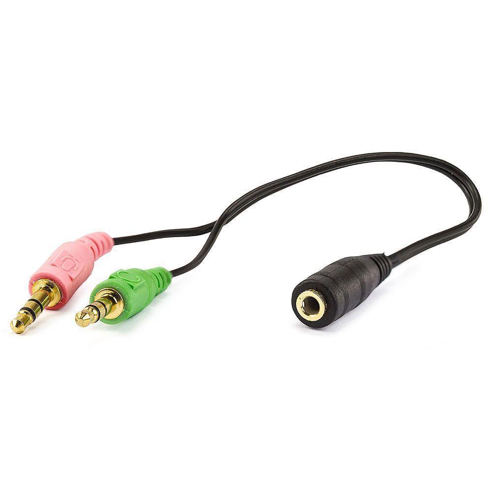 Cabo Headset Para Fone 2 P2 Macho Para 1 P2 - Fêmea - 1