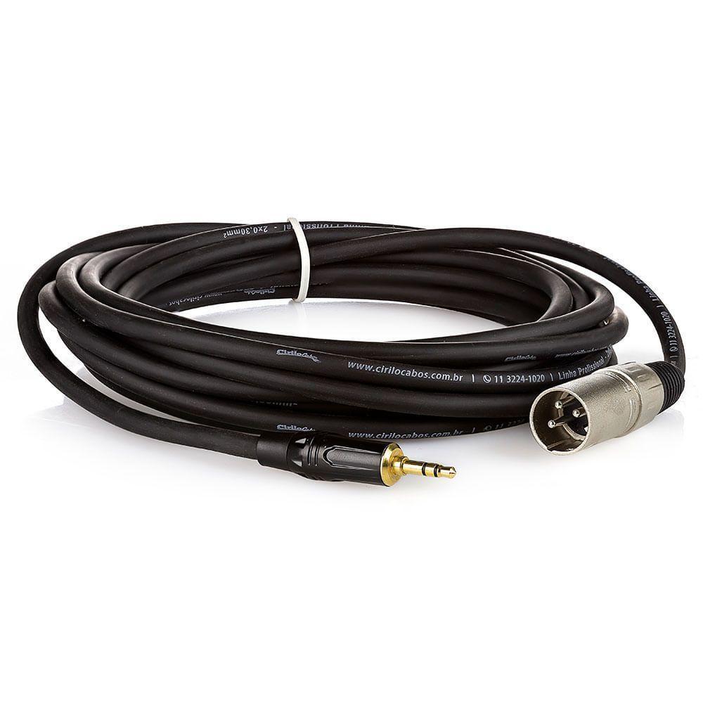 Cabo Profissional Xlr Macho Para P2 Macho Estereo - 30 Metros - 1
