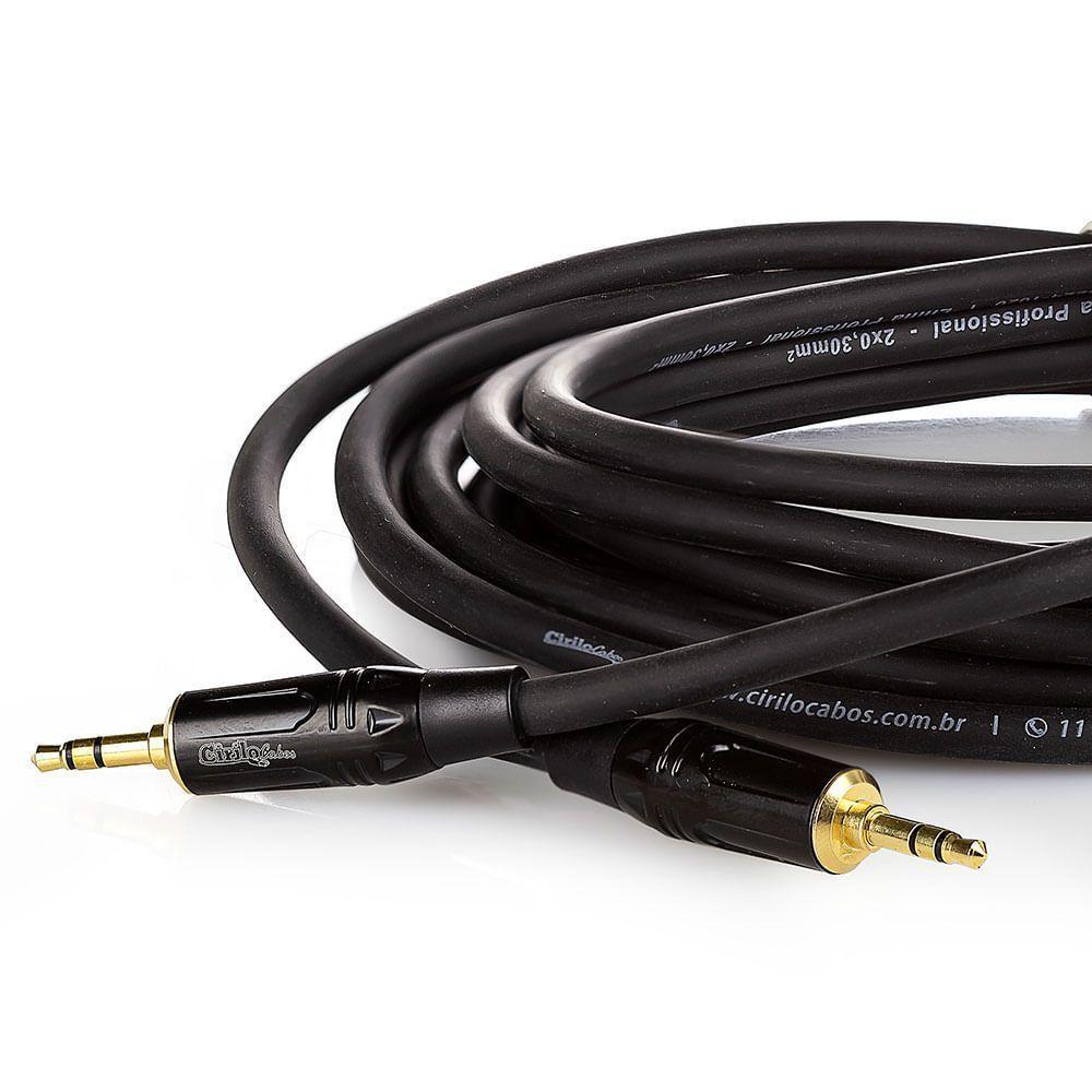 Cabo P2 Para P2 Estereo Macho Profissional - 20 Metros - 2