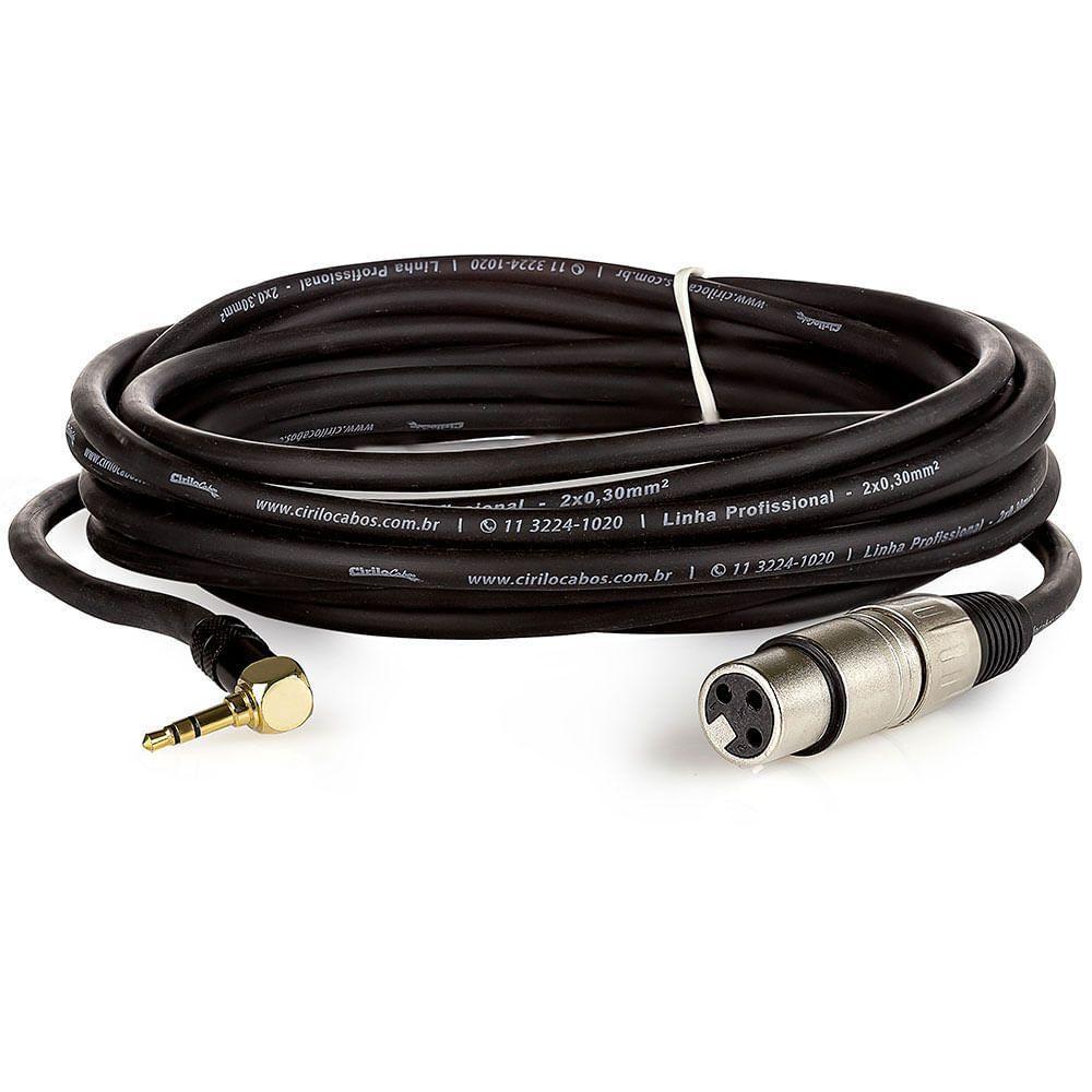 Cabo Profissional Xlr Fêmea Para P2 90 Graus Estereo - 40 Metros - 1