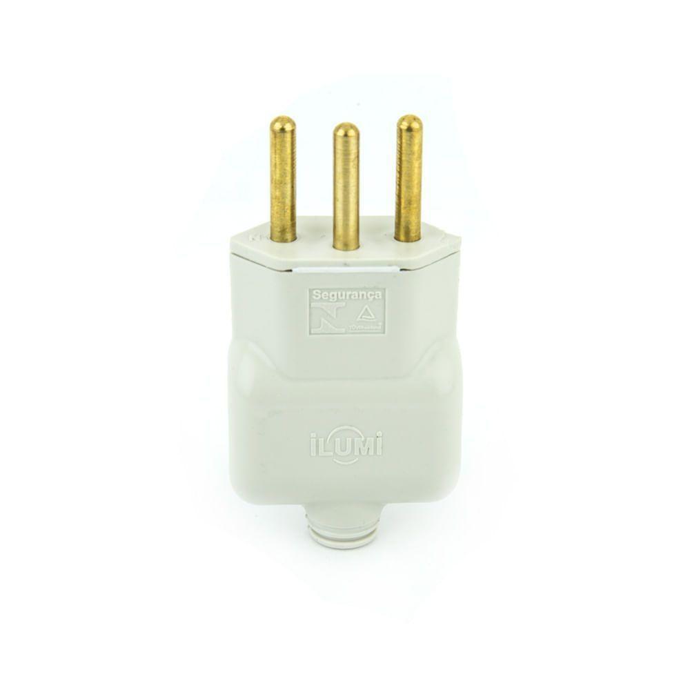 Plug Macho Elétrica Reto Tripolar 20a Novo Padrão - Branco - 2