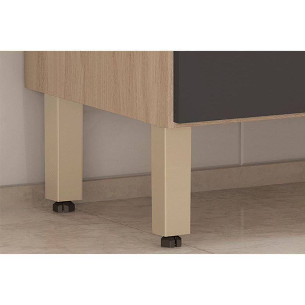 Balcão de Cozinha Dama 3 Portas e 1 Gaveta c/ Tampo 120cm Avena/Grafito - Demóbile - 2