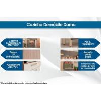 Balcão de Cozinha Dama 3 Portas e 1 Gaveta c/ Tampo 120cm Avena/Grafito - Demóbile - 6