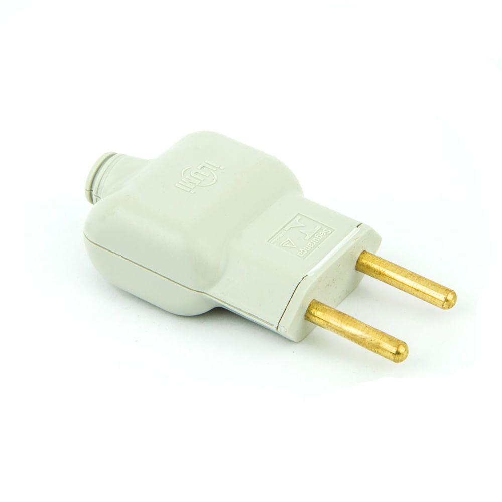 Plug Macho Elétrica Reto 10a Novo Padrão - Branco - 1