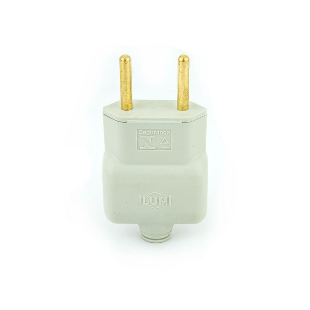 Plug Macho Elétrica Reto 10a Novo Padrão - Branco - 2