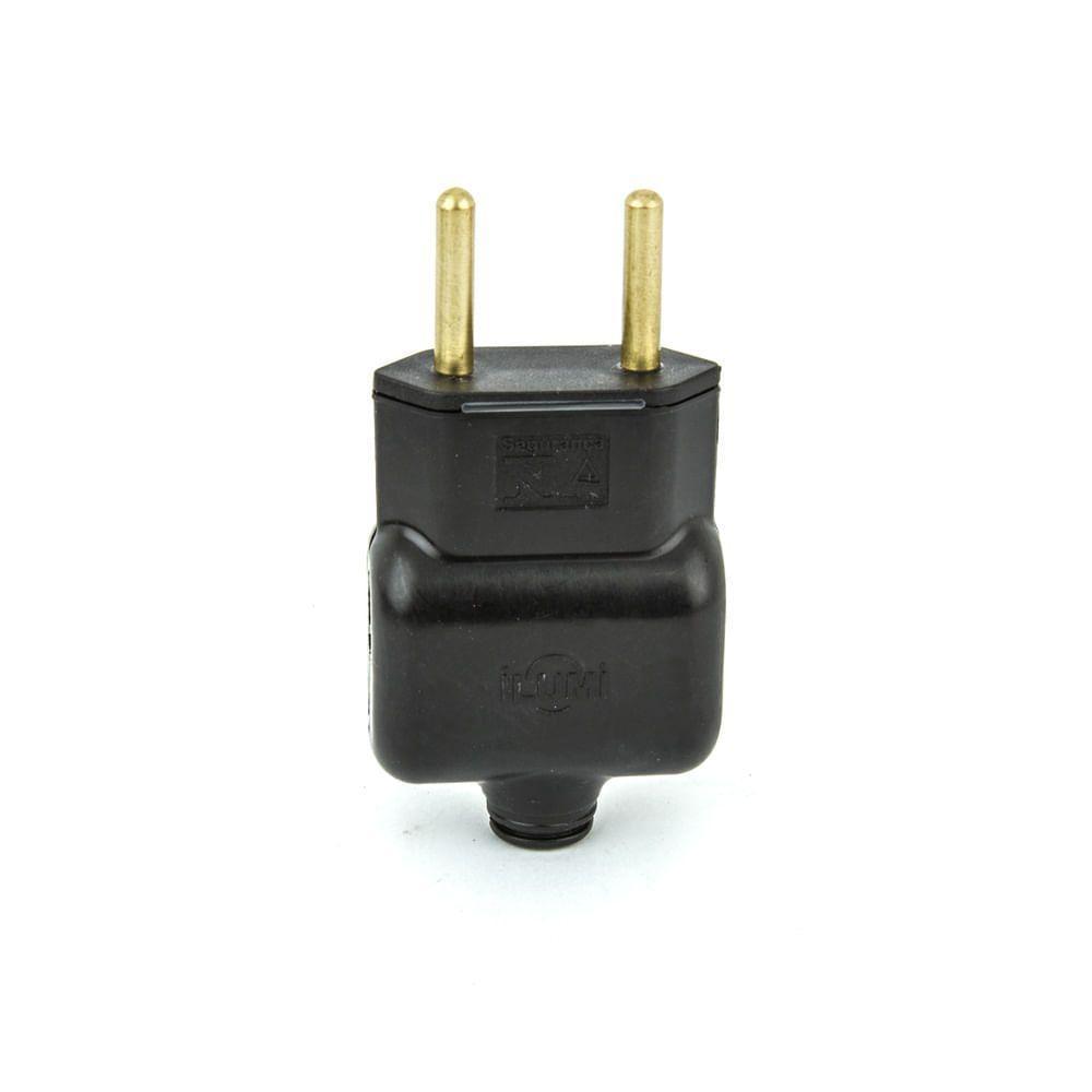 Plug Macho Elétrica Reto 10a Novo Padrão - Preto - 2
