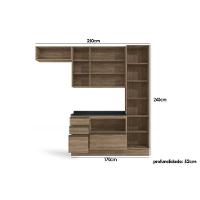 Cozinha Completa Maxxi 5 Peças (2 Armários + 1 Balcão + 1 Paneleiro + 1 Complemento) CZ245 Nogal - Kappesberg - 2