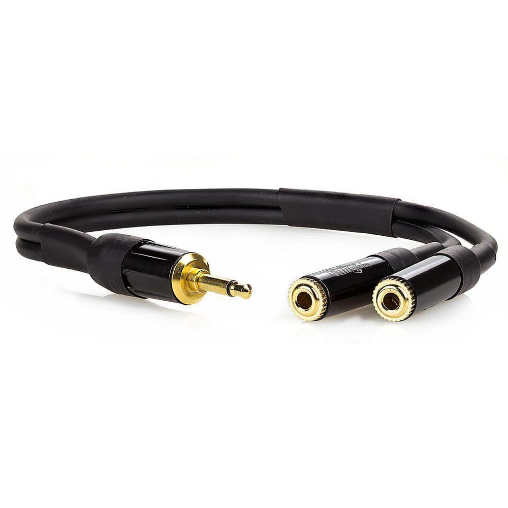 Cabo P2 Macho Para 2x P2 Femea Mono - 20 Cm - 1