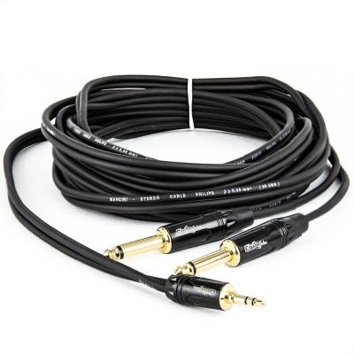 Cabo Adaptador P2 Estereo Para 2 P10 Mono - 50 Cm