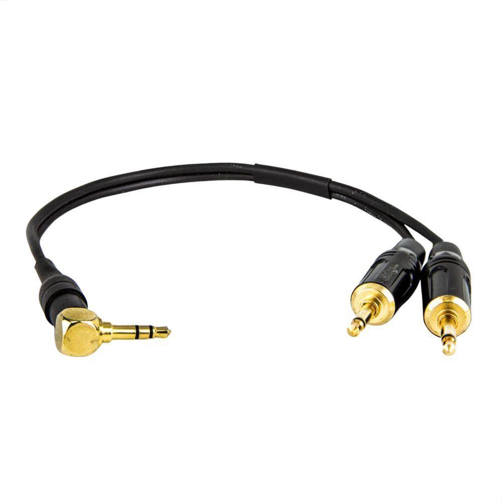Cabo Adaptador P2 90° Graus Para 2 P2 Mono - 20 Cm - 1