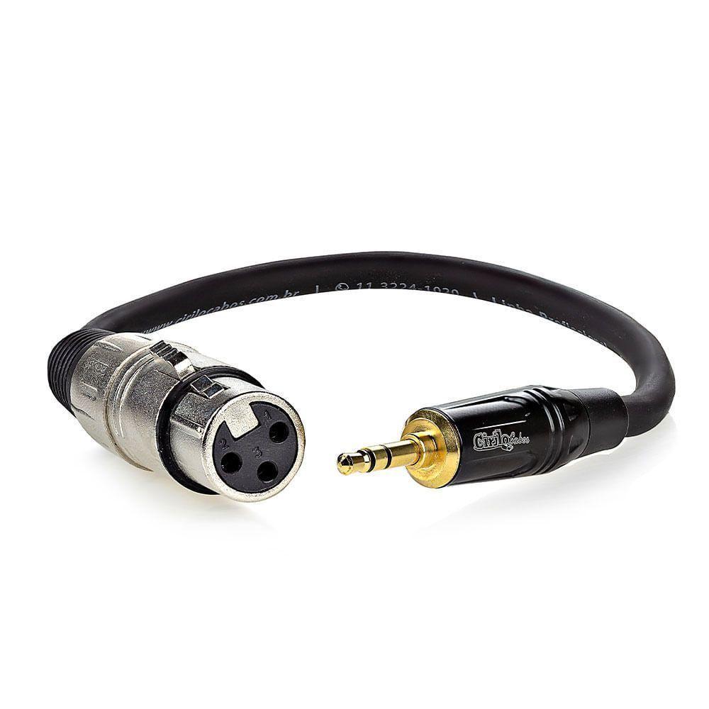 Cabo Xlr Para P2 áudio Profissional Estereo - 1,5 Metro - 1