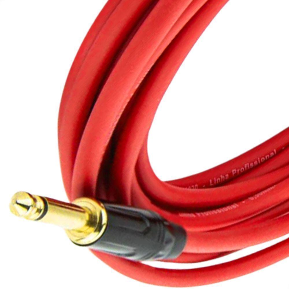 Cabo P10 Para P10 Mono Profissional - Vermelho 15 Metros - 2
