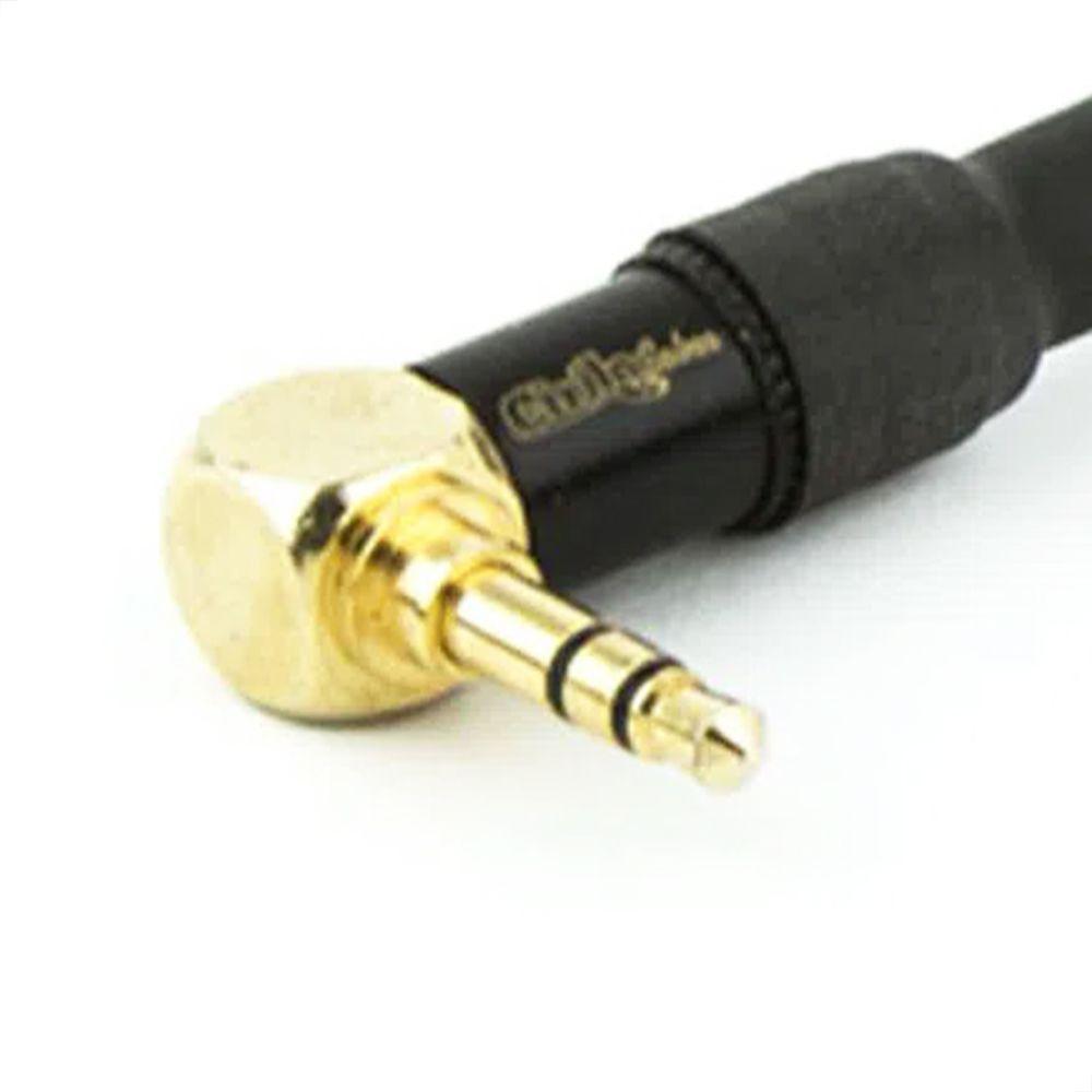 Cabo P2 90° Estereo - Para P2 Profissional Estereo - 20 Cm - 6