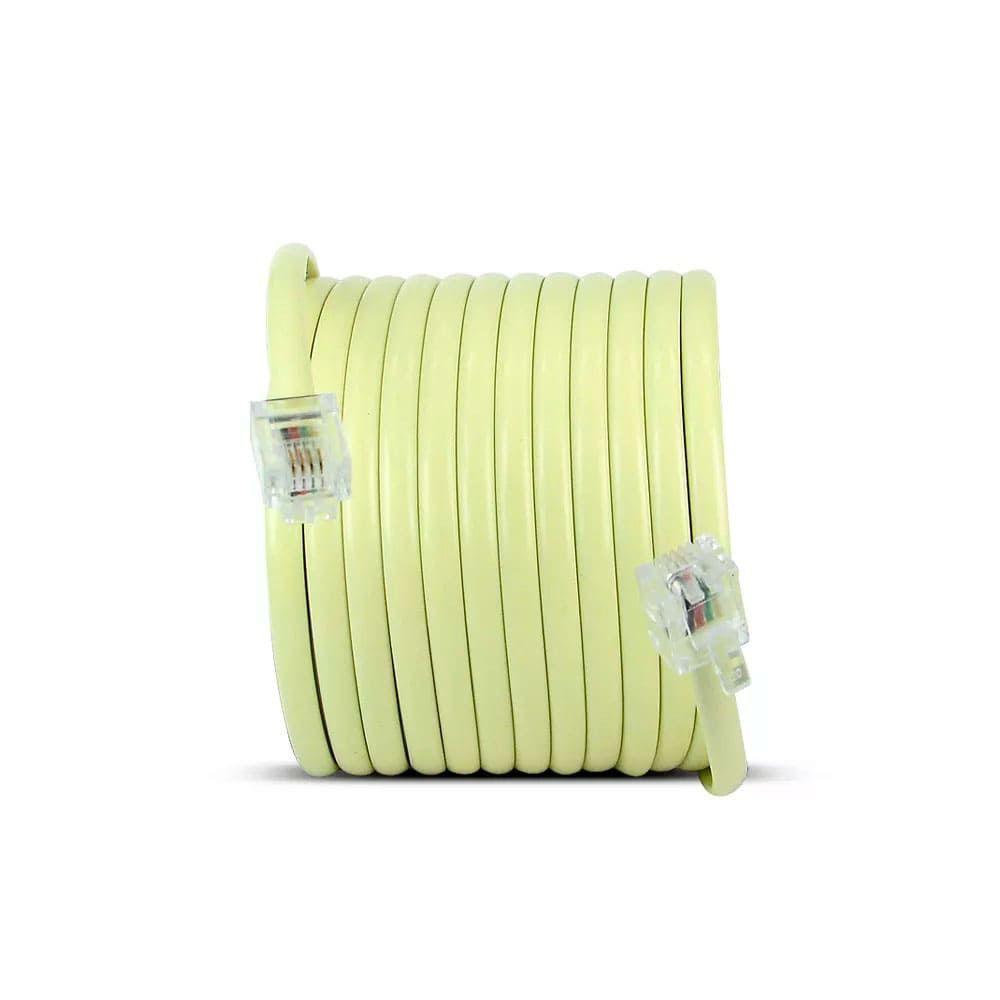 Cabo De Telefone Cordão Liso - Branco - 30 Metros - 1