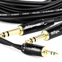 Cabo Adaptador P2 Para 2 P10 Estéreo - 30 Cm - 6