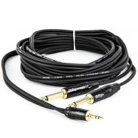 Cabo Adaptador P2 Estereo Para 2 P10 Mono - 20 Cm - 1