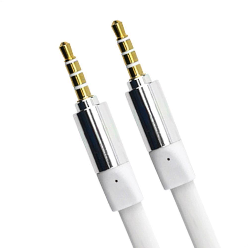 Cabo De áudio Estéreo Flat P2 Para P2 Com 10 Metros - Branco - 4