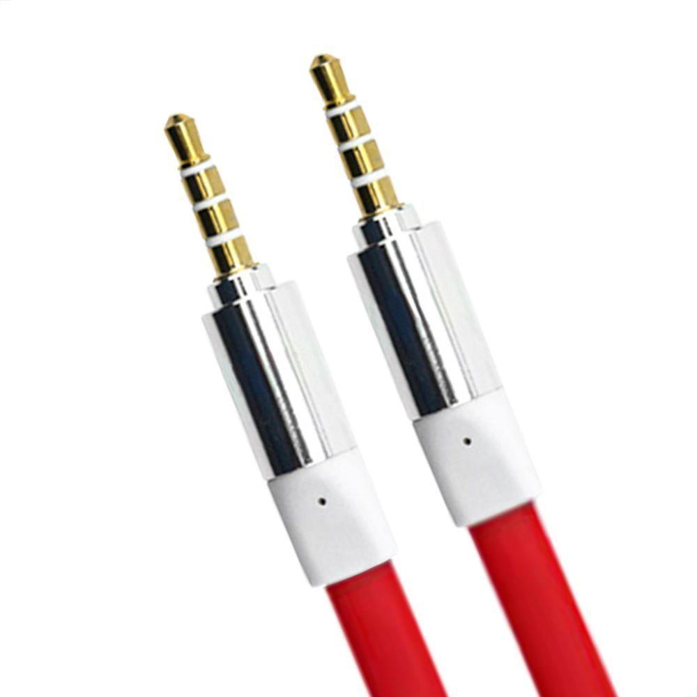 Cabo De áudio Estéreo Flat P2 Para P2 Com 10 Metros Vermelho - 6
