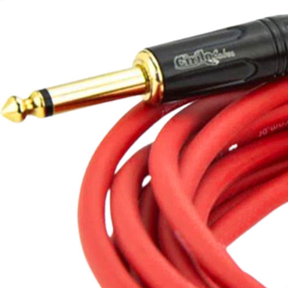 Cabo P10 Para P10 Mono Profissional - Vermelho 4 Metros - 4