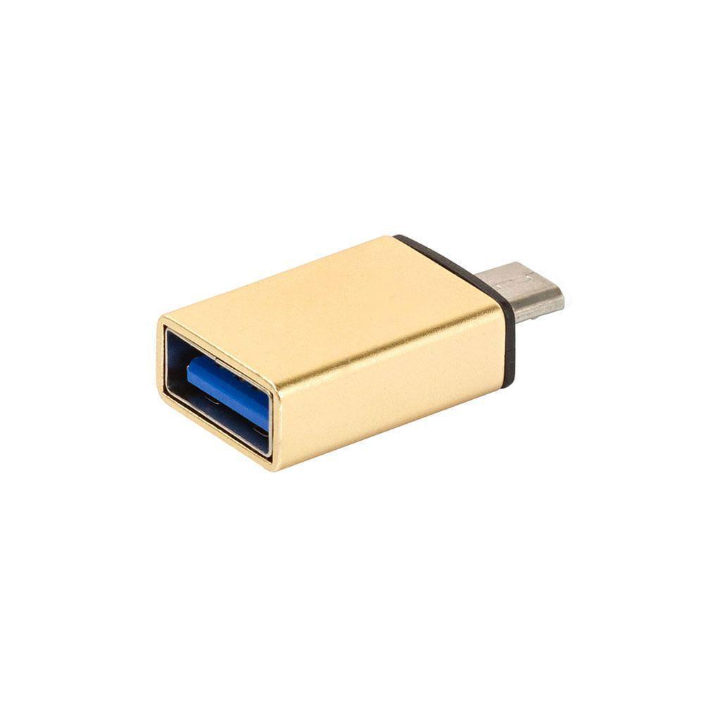 Adaptador Usb Android Com Função Otg - Dourado - 1