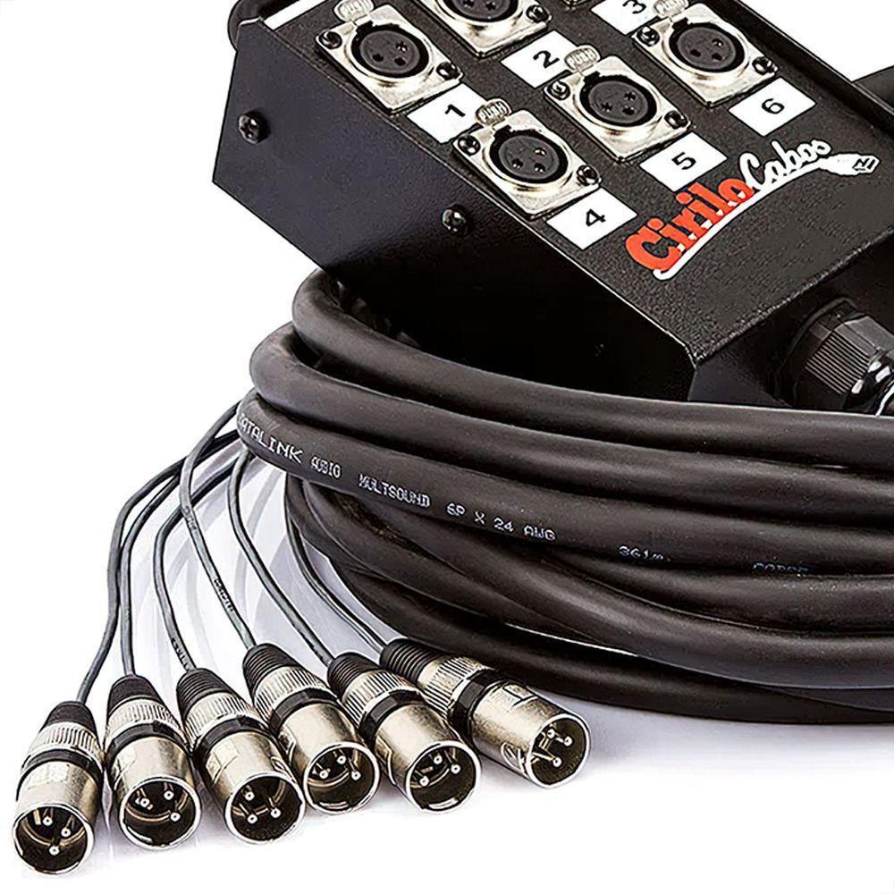 Medusa P Mesa De Som 6 Vias Com Conectores Cirilo Cabos 40m - 4