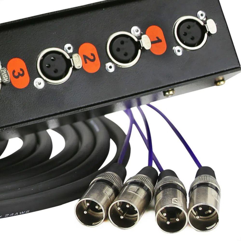 Medusa 4 Vias Montada Com Conectores Cirilo Cabos - 14 Metros - 4