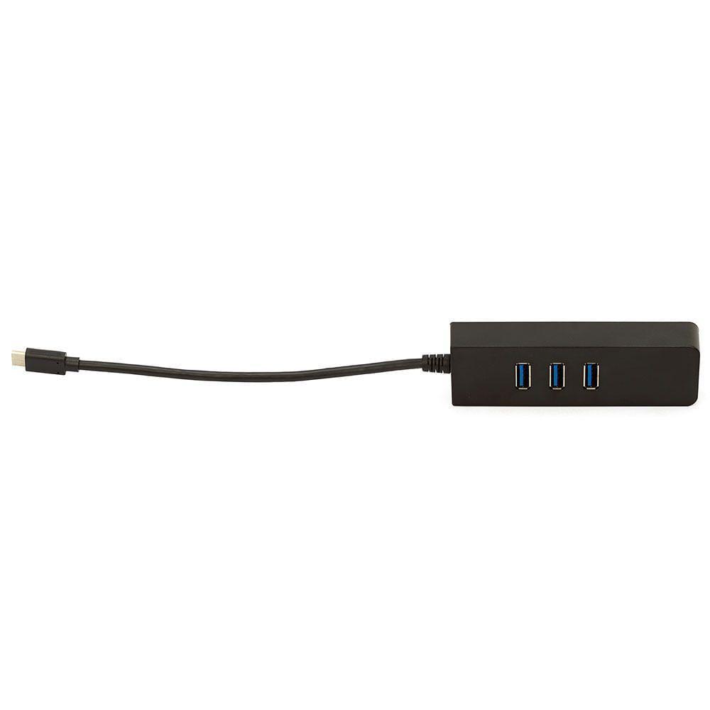Hub Adaptador Usb-c Com 3 Portas Usb, Rede - Preto - 2