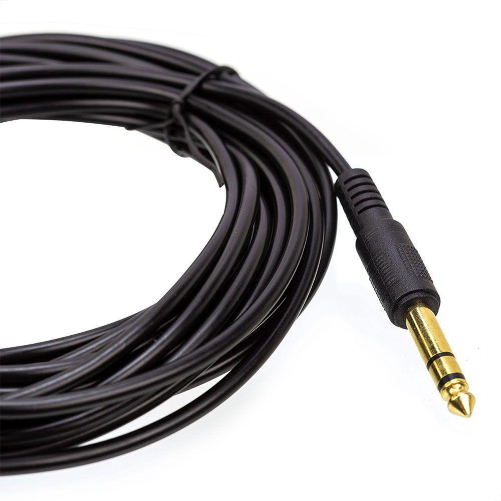 Cabo De áudio P10 6.35mm Para P2 3.5mm - Estéreo 10 Metros - 4