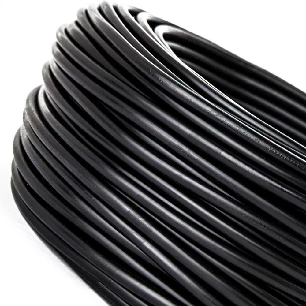 Cabo Pp 2x1,00 Mm Elétrico Flexível Preto - 5 Metros - 5