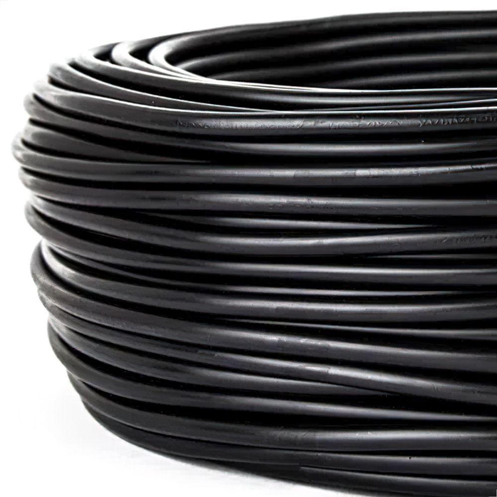 Cabo Pp 2x1,00 Mm Elétrico Flexível Preto - 5 Metros - 6