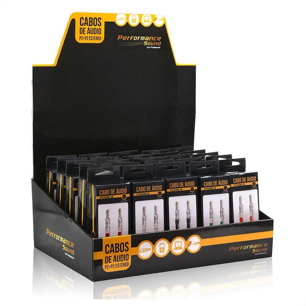 Cabo De áudio Estéreo Flat P2 Para P2 Com 10 Metros Laranja - 2