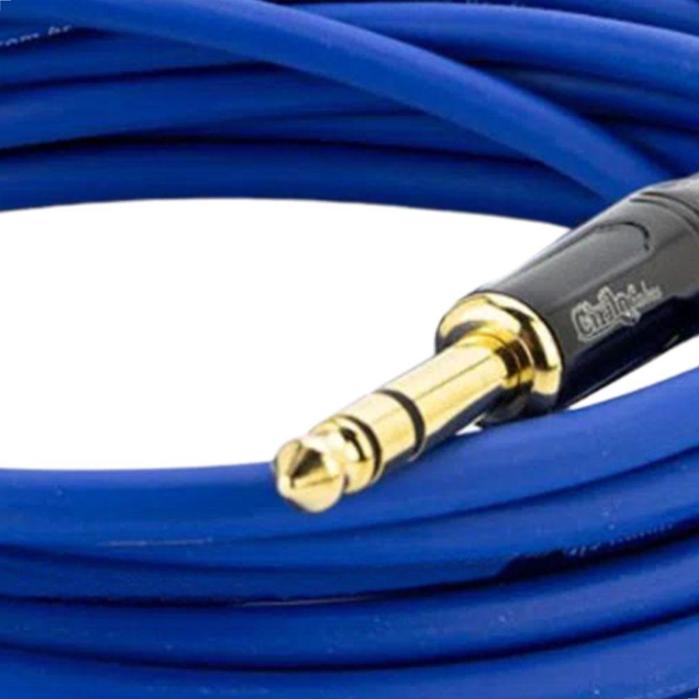 Cabo P10 Para P10 Estereo Profissional - Azul 45 Metros - 4
