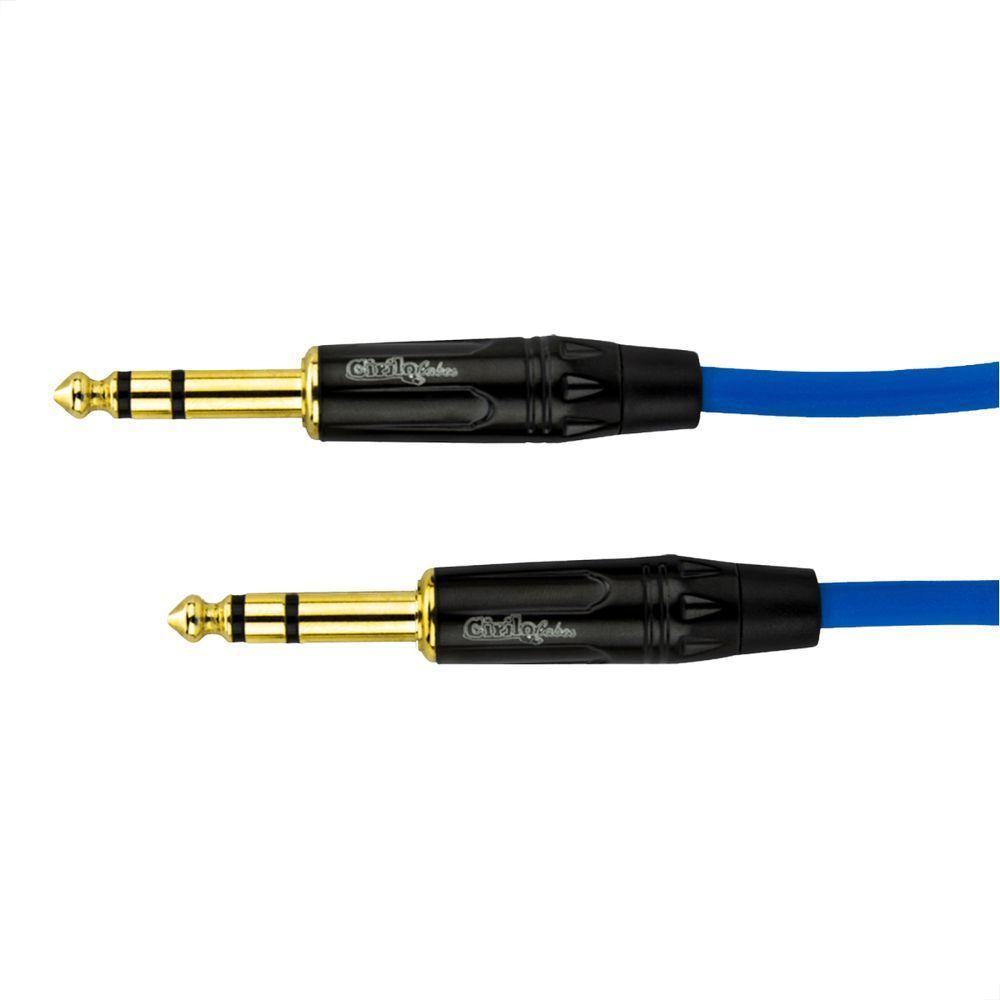 Cabo P10 Para P10 Estereo Profissional - Azul 5 Metros - 2
