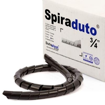 Organizador Fios E Cabos Spiraduto 3-4 Preto - 50 Metros