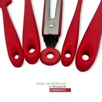 Conjunto De Espátulas E Pegador Em Silicone Unyhome 5 Peças - Vermelho - 2