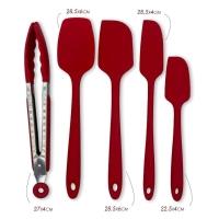 Conjunto De Espátulas E Pegador Em Silicone Unyhome 5 Peças - Vermelho - 5