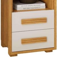 Kit 2 Mesas De Cabeceira 2 Gavetas Tóquio 100% Mdf - Casa Chick Cinamomo/off White - 3
