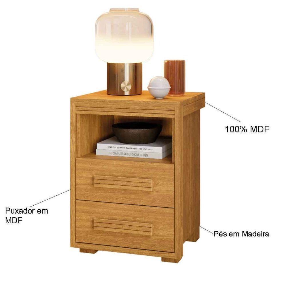 Mesa De Cabeceira 2 Gavetas Tóquio 100% Mdf - Casa Chick Cinamomo - 6