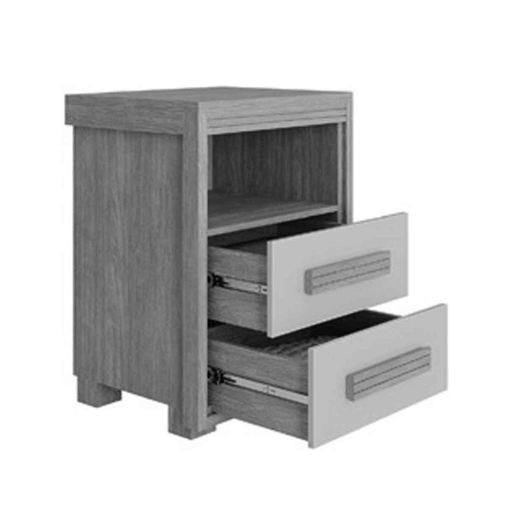 Mesa De Cabeceira 2 Gavetas Tóquio 100% Mdf - Casa Chick Branco - 2