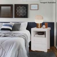 Mesa De Cabeceira 2 Gavetas Tóquio 100% Mdf - Casa Chick Branco - 3