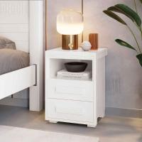 Mesa De Cabeceira 2 Gavetas Tóquio 100% Mdf - Casa Chick Branco